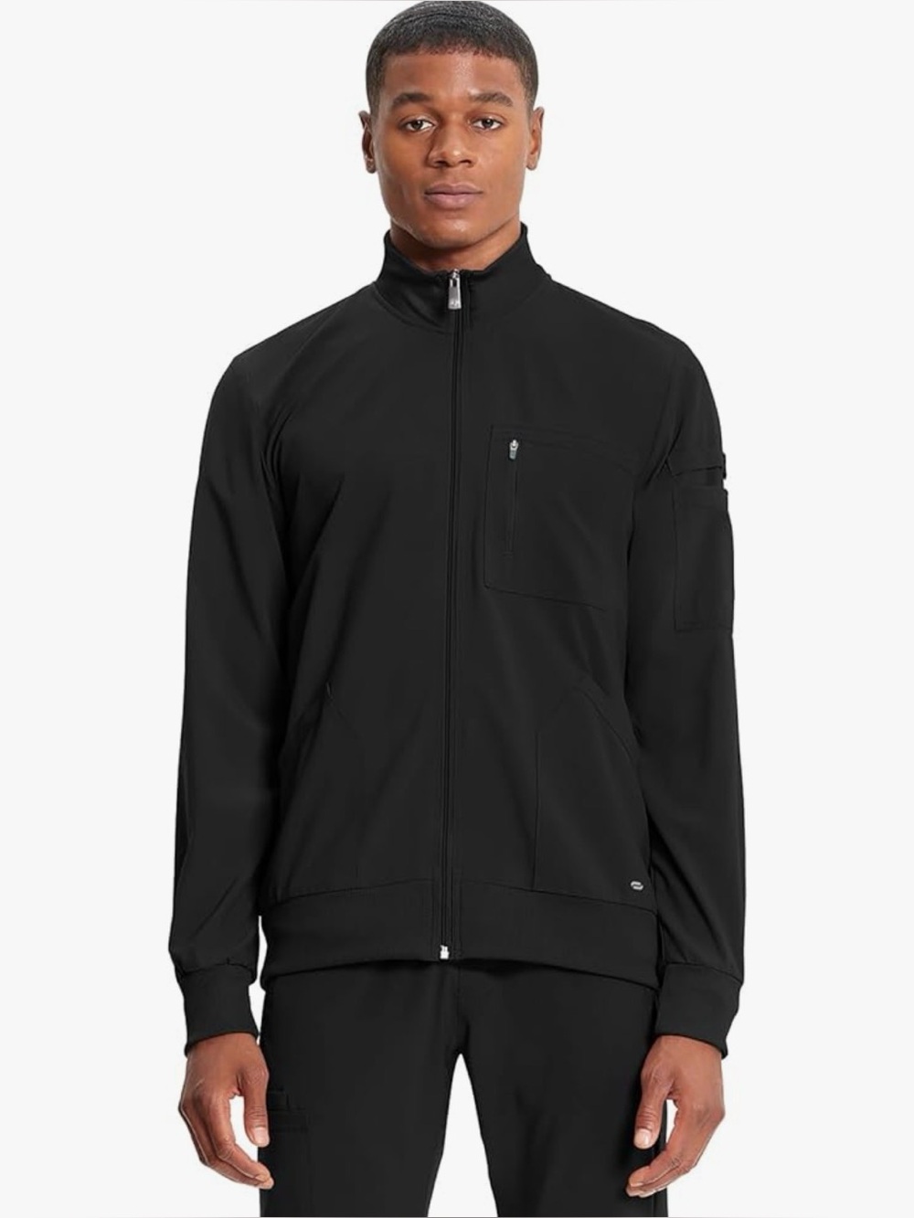 Cherokee Infinity Men's Zip Front Rib Panel Scrub Jacket